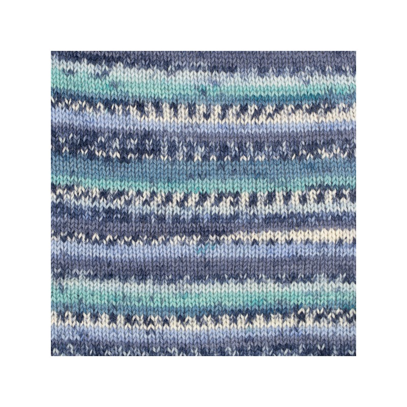 DROPS FABEL PRINT 522 TURQUOISE BLEU